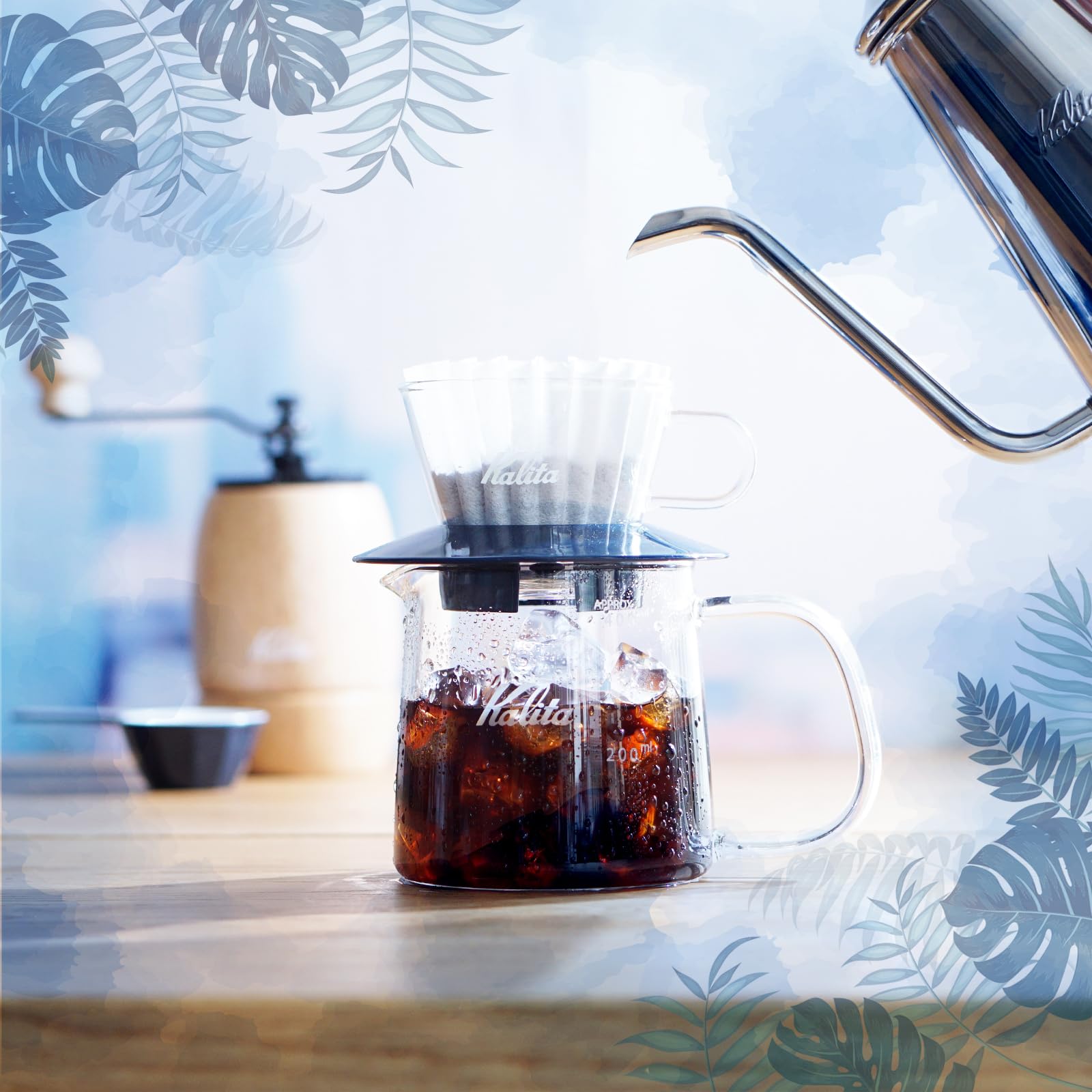 Kalita Wave, diseño de onda patentada, ayuda a una difusión uniforme del café.