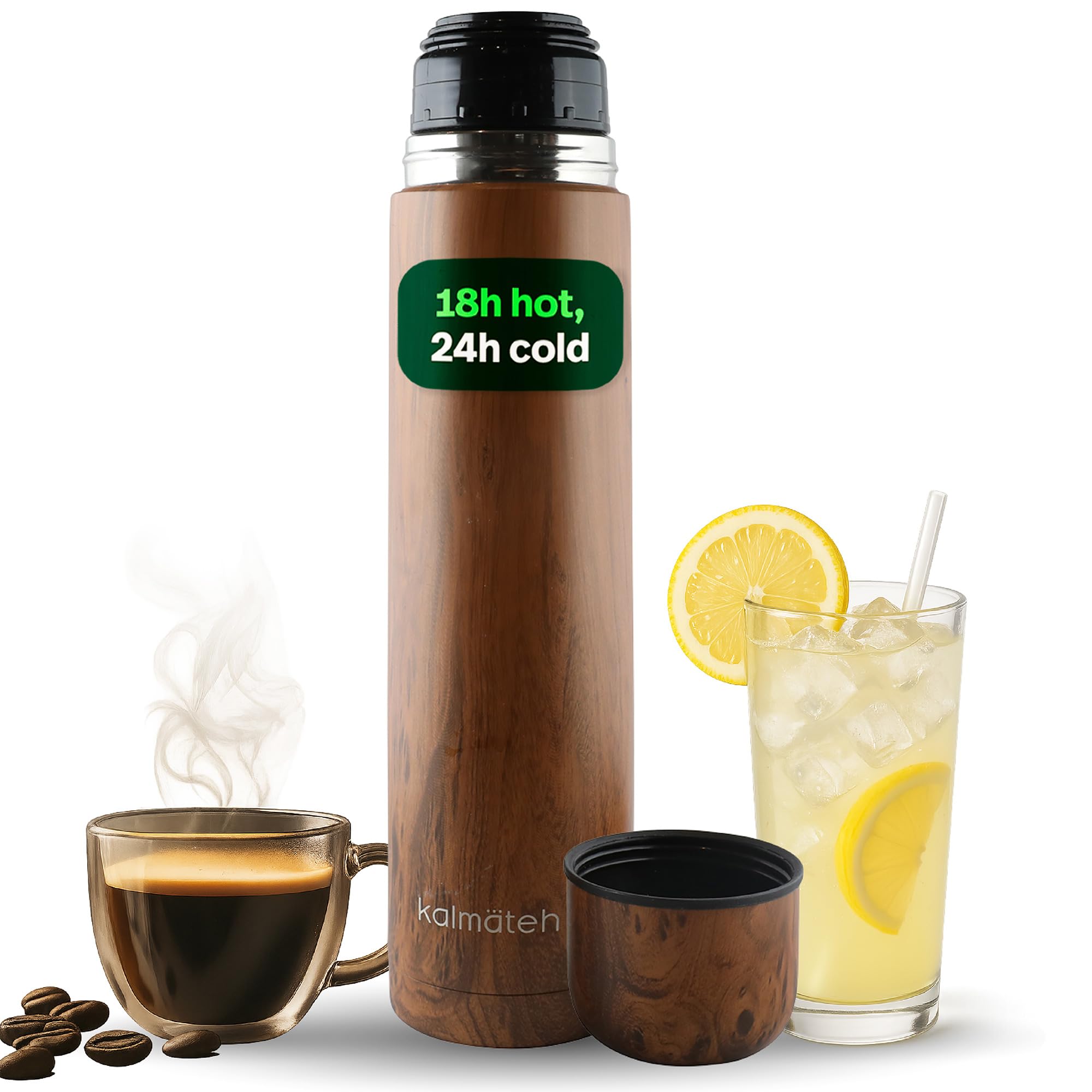 KALMATEH botella termica doble, vertido preciso para yerba mate y cafe