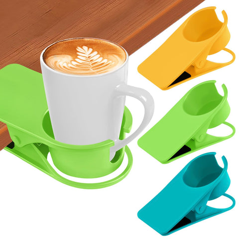 Kalolary Clip-Taza en borde de mesa mantiene bebidas seguras y al alcance.