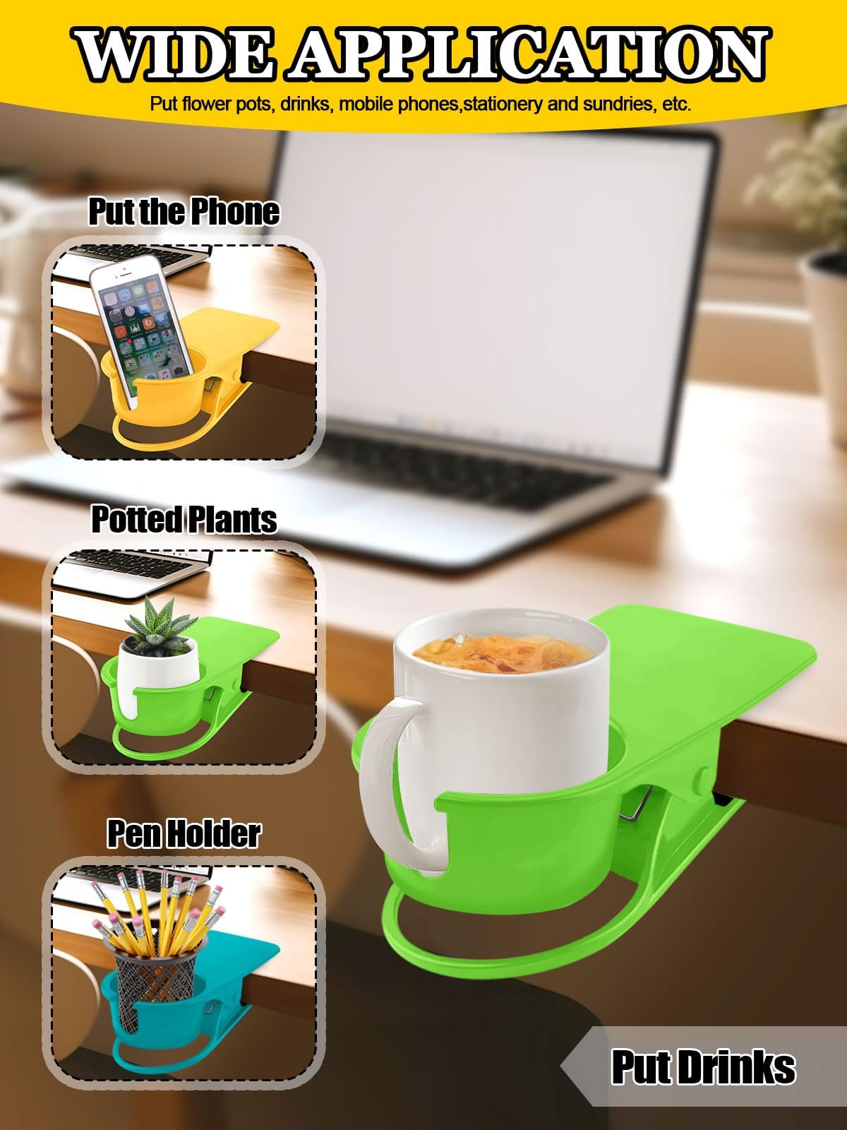 Kalolary Clip-Taza mantiene bebidas sin derrames en superficies.
