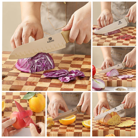 Kaloo cuchillo de corte de 8 pulgadas con mango ergonómico.