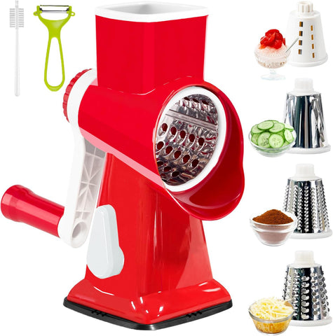 KalraMay rallador giratorio para queso con mango ergonómico para rallado preciso