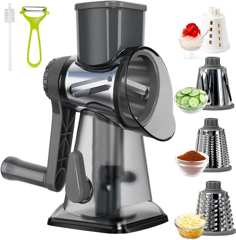 KalraMay rallador queso rotatorio con asa ergonómica para uso cómodo.