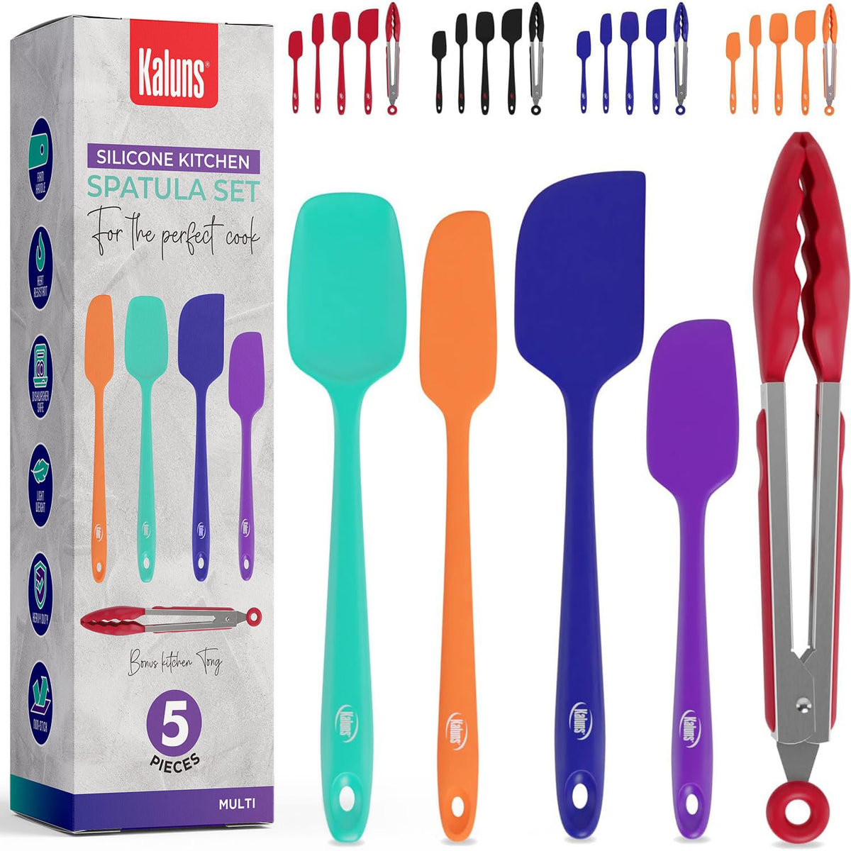Kaluns espátula cuchara de silicona, ideal para mezclar sin rayar superficies antiadherentes