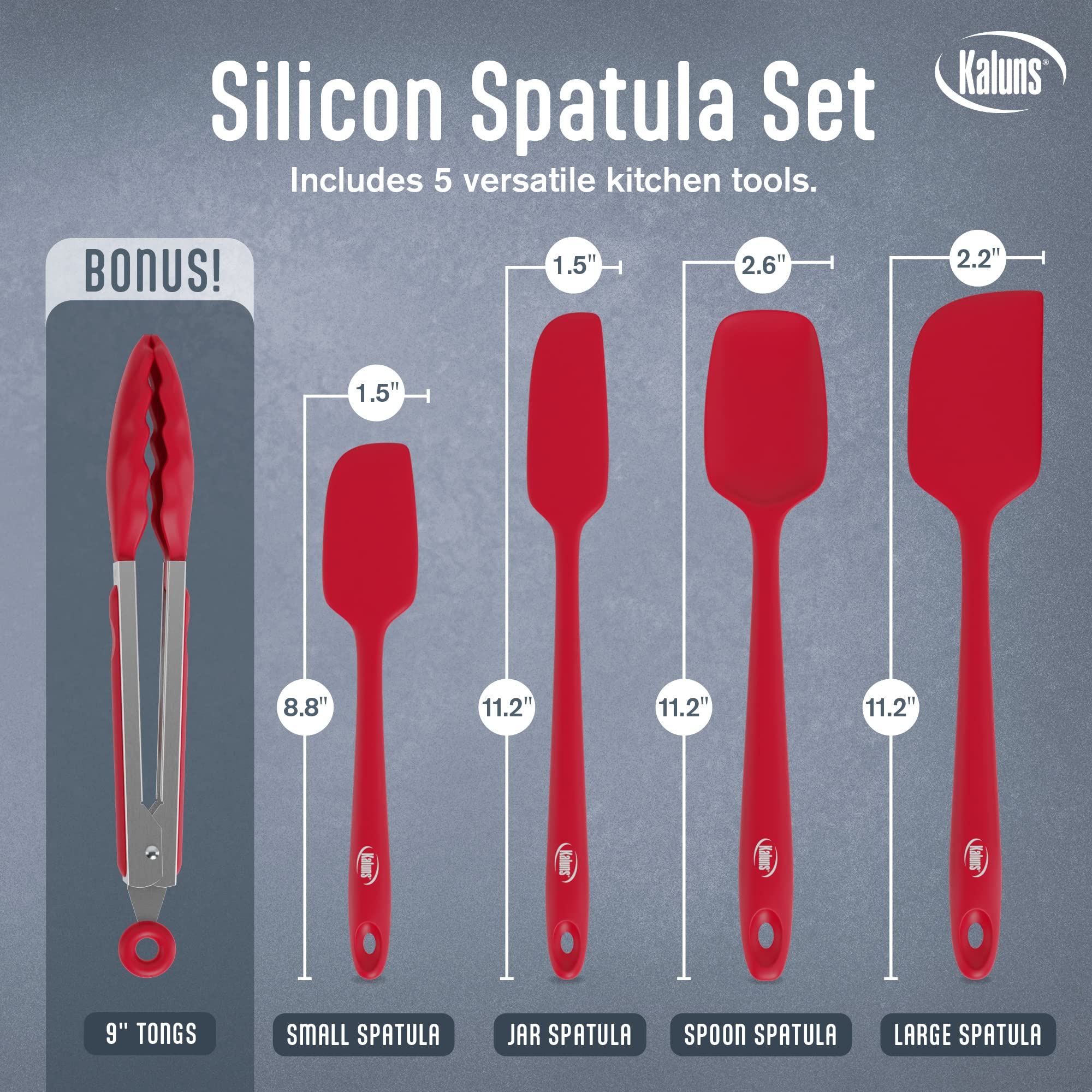 Espátula grande Kaluns de silicona con núcleo de acero para durabilidad.