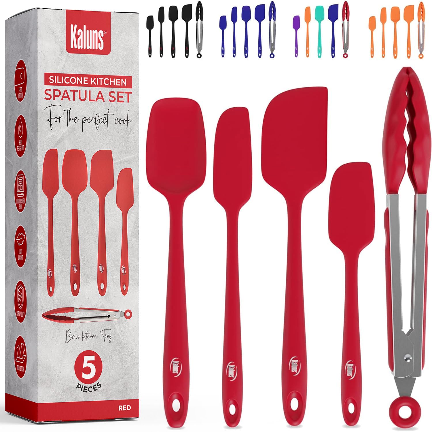 Kaluns espátulas de silicona: conjunto de 5 piezas para cocinar sin rayar.