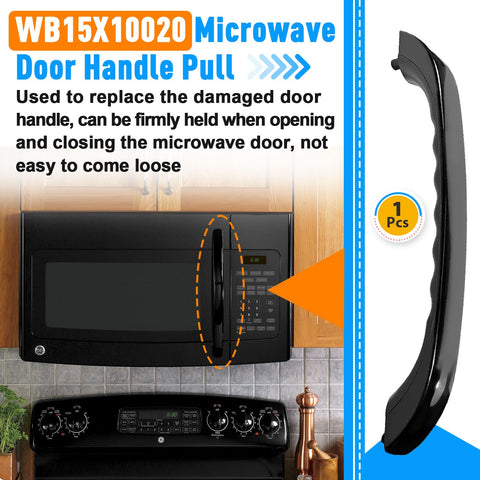 Kamrexi WB15x10020: manija de microondas negra, agarre firme para abrir la puerta
