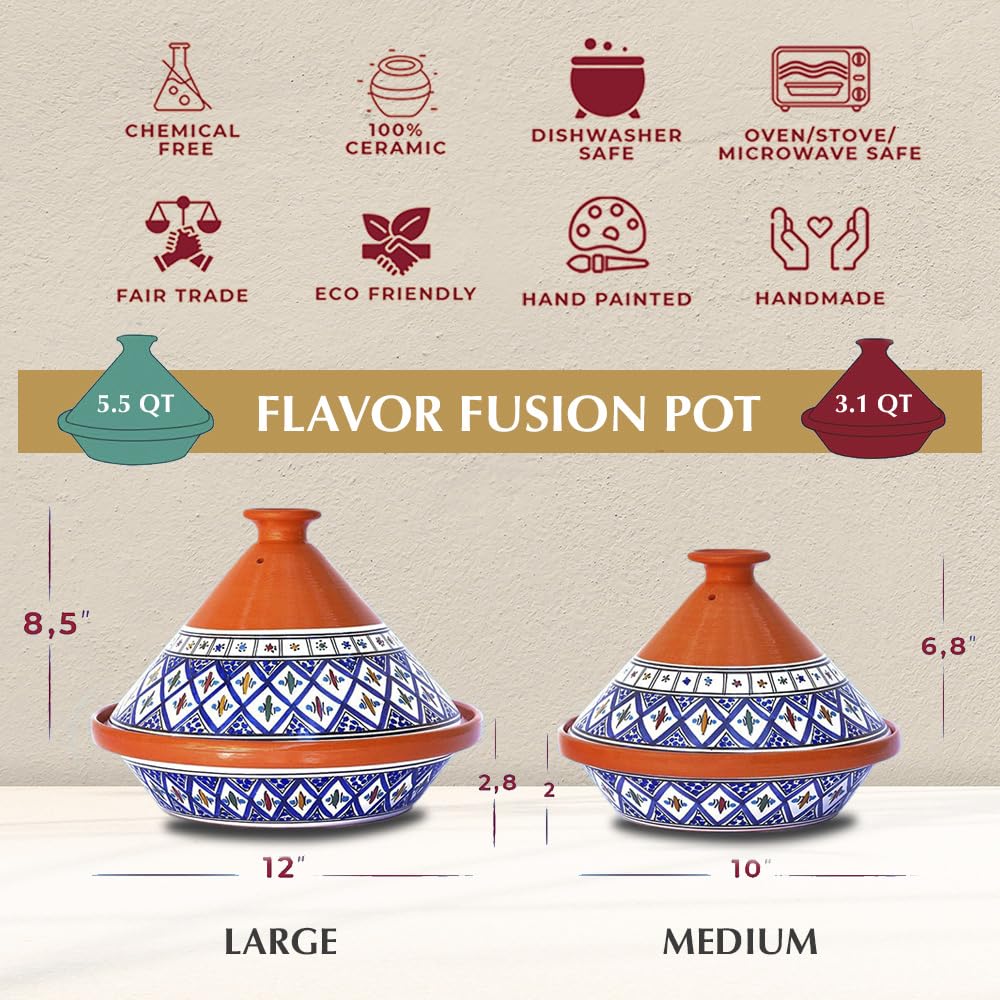 Kamsah Tagine artesanal hecho a mano por artesanas tunecinas