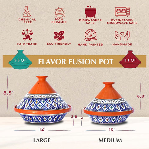 Kamsah Tagine artesanal hecho a mano por artesanas tunecinas