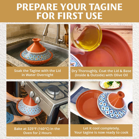 Tapa cerámica sin plomo de Kamsah Tagine, cocción uniforme