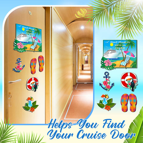 Kanayu imanes de puerta tropical con palmera y sol, perfecto para fiestas temáticas
