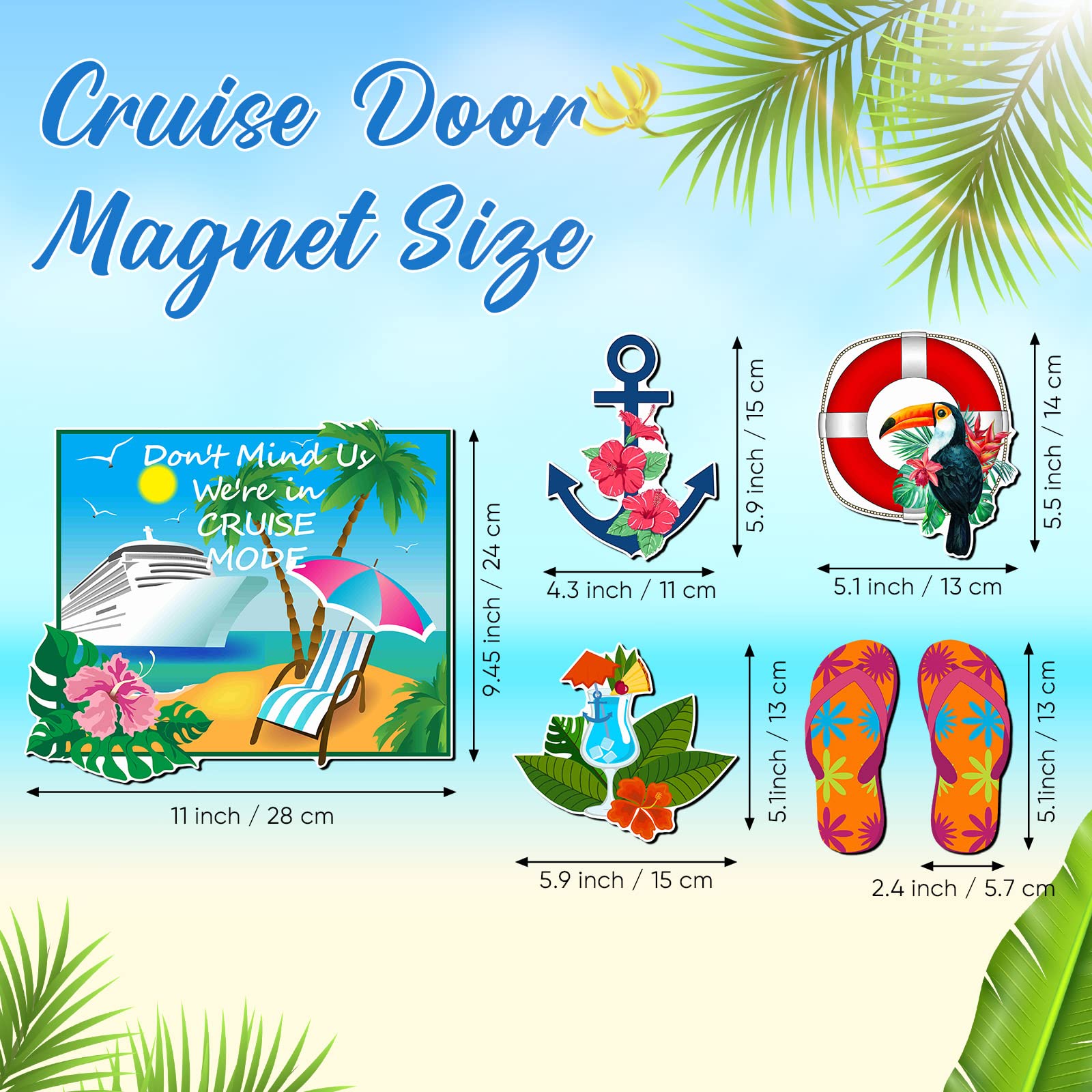 Kanayu imanes de puerta tropical con sandalias, decoran y ayudan a reconocer tu cabina