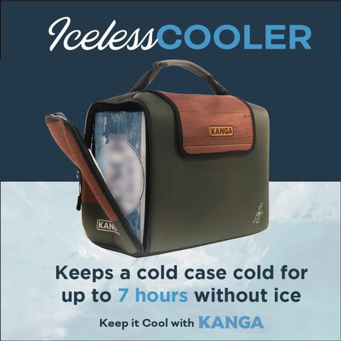 La bolsa térmica suave Woody de Kanga ofrece capacidad para 24 latas.