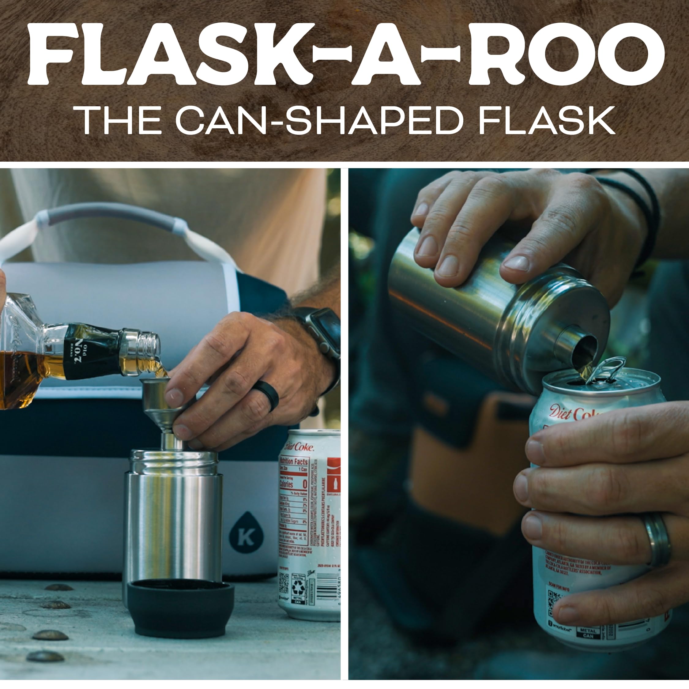 Kanga Flask-A-Roo con tapa medidora para porciones precisas y vertido limpio.