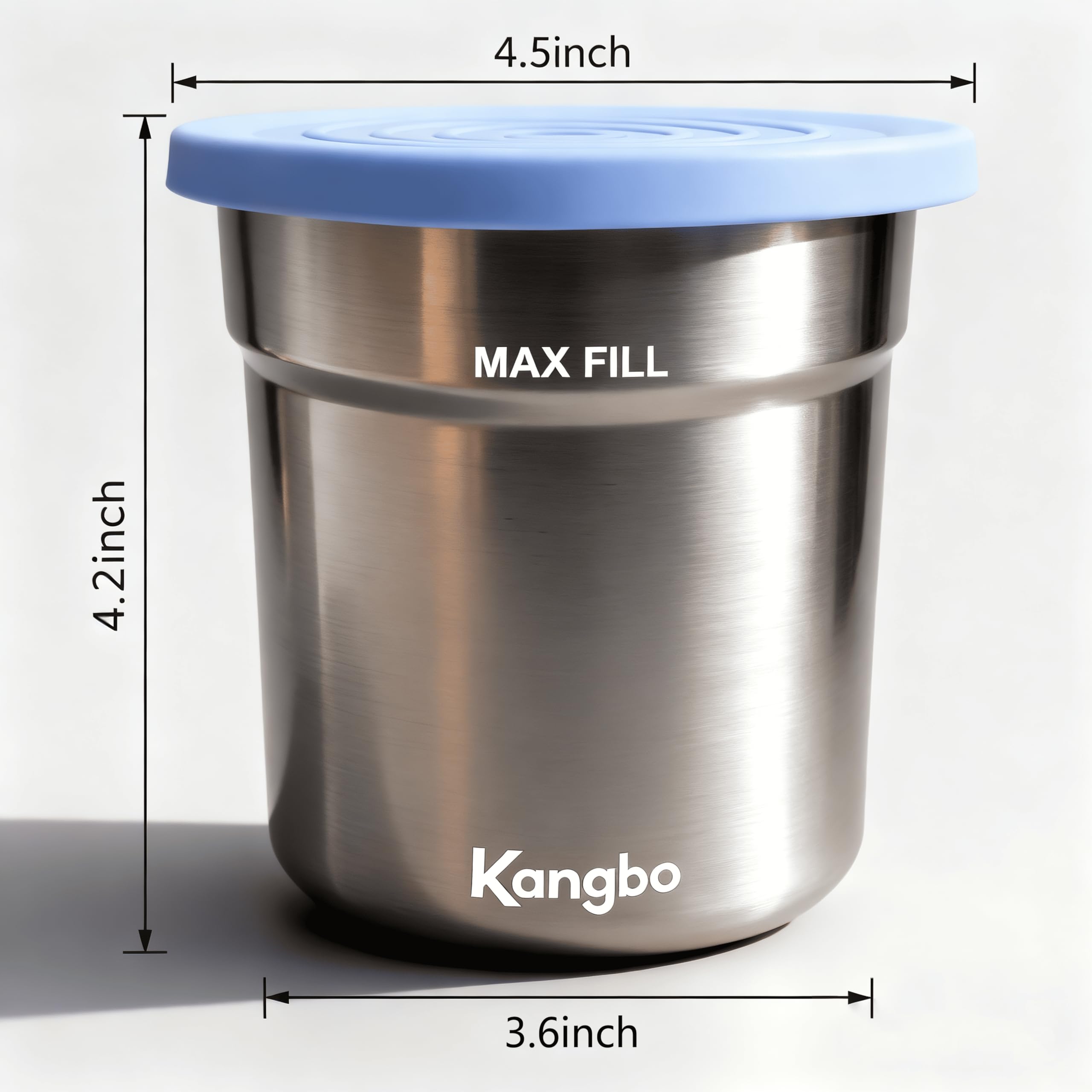 Kangbo opción reutilizable para preparación de comidas como yogurt y avena nocturna.