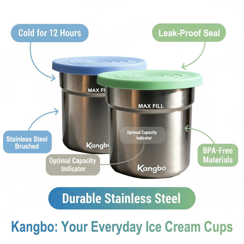 Kangbo recipientes de acero inoxidable de alta durabilidad para uso prolongado.