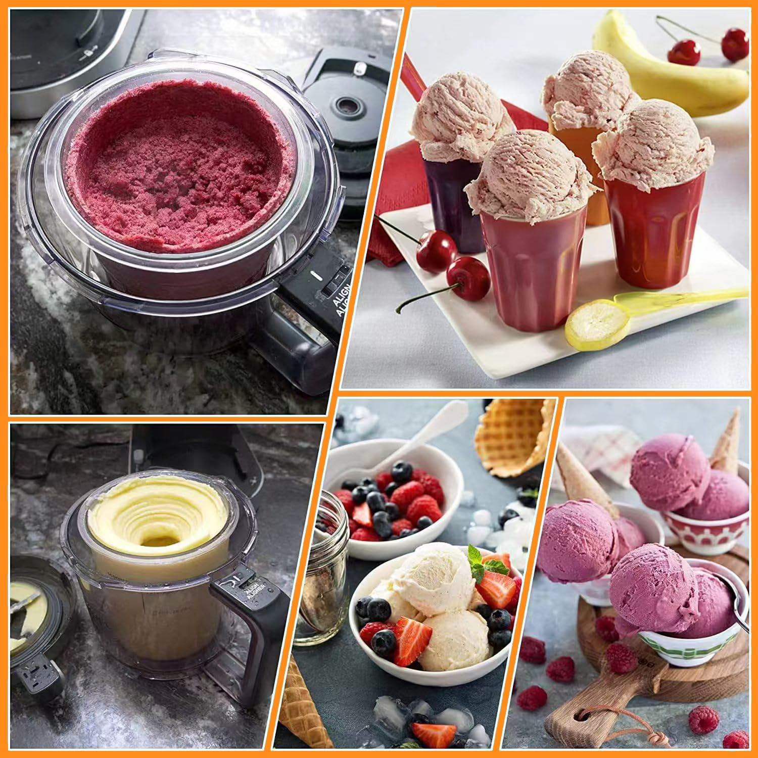Set de 4 pintas Kangbo para Ninja Creami, permitiendo preparar varios sabores.