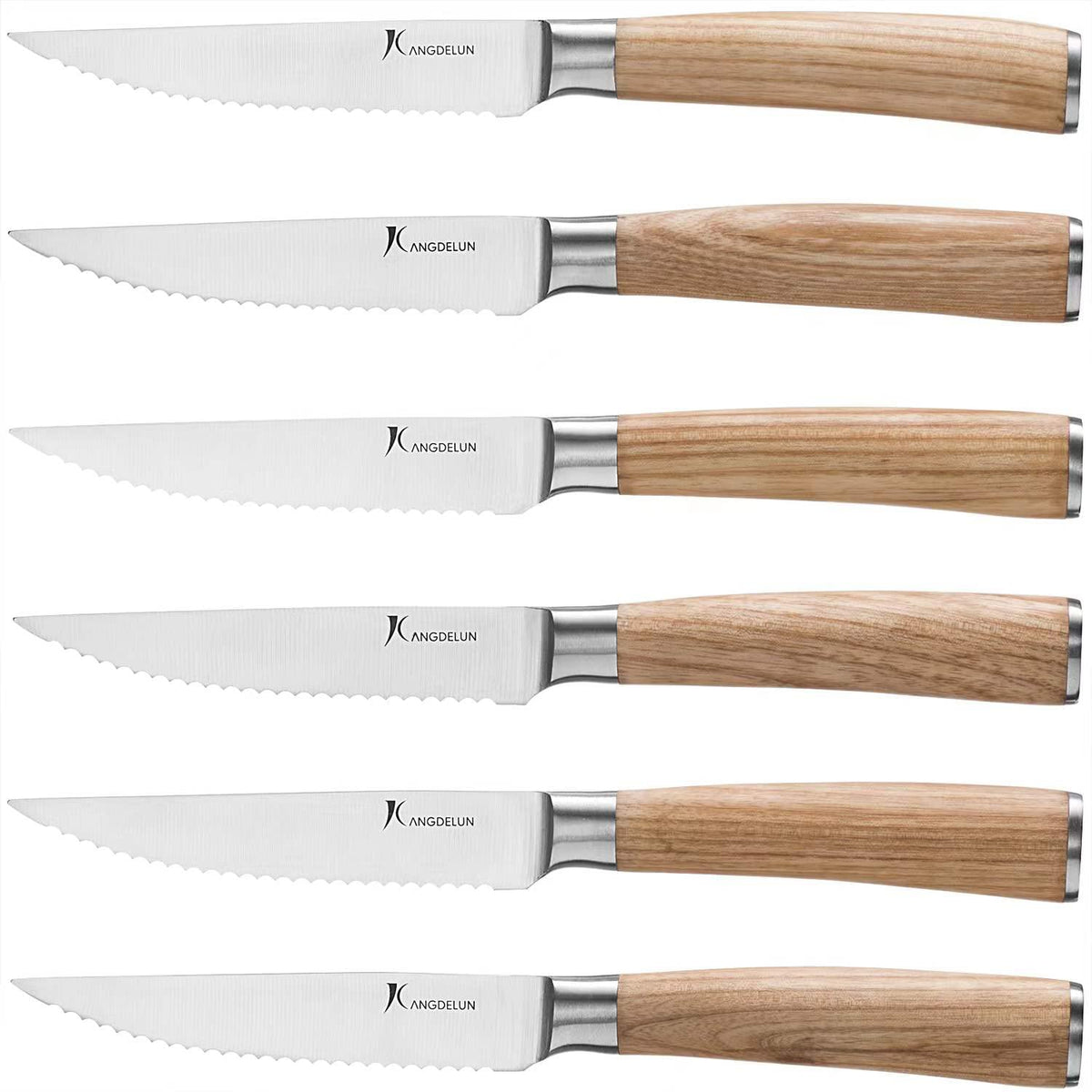 Kangdelun Natura Serie cuchillo serrado 4,5 pulgadas para cortes precisos de bistec