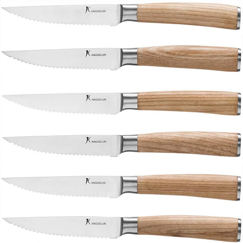 Kangdelun Natura Serie cuchillo serrado 4,5 pulgadas para cortes precisos de bistec