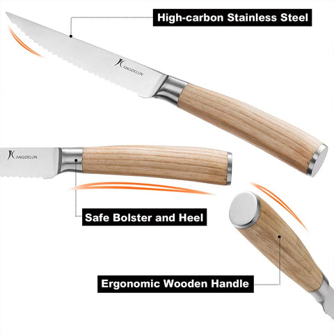 Kangdelun Natura Serie mango de madera natural ergonómico