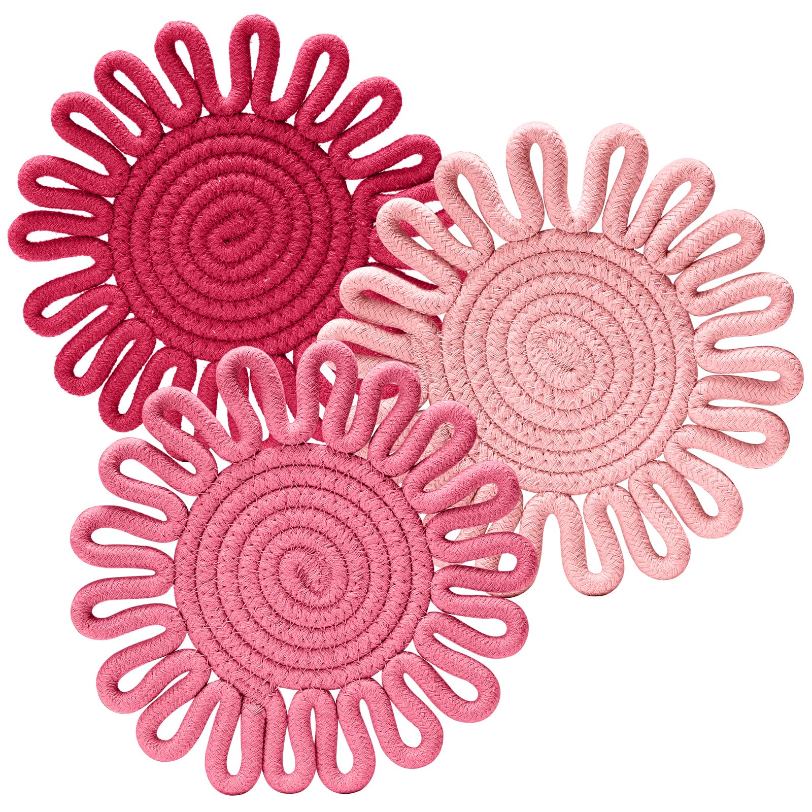 Kanmoon soportes para ollas en rosa protegen la encimera al colocar ollas calientes.