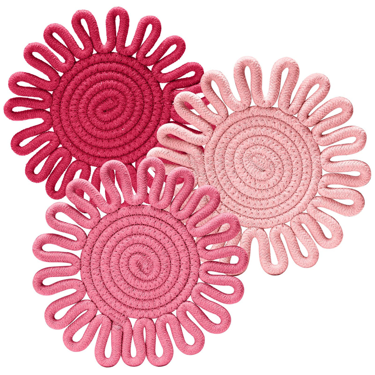 Kanmoon soportes para ollas en rosa protegen la encimera al colocar ollas calientes.