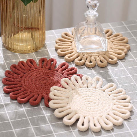 Kanmoon trivets set de 3 encaje: diseño bohemio para la encimera