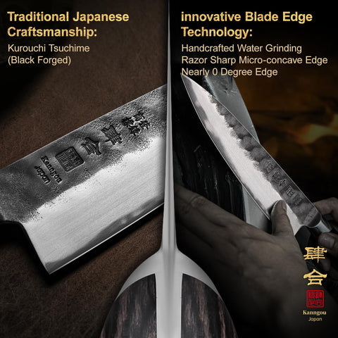 Kanngou cuchillo chef para carne y pescado, hoja afilada.