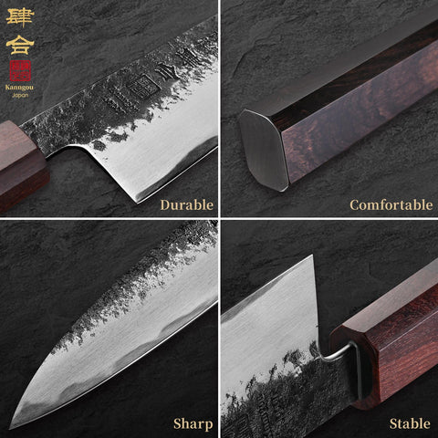 Cuchillo kanngou Gyuto dentro de caja-regalo para regalo especial