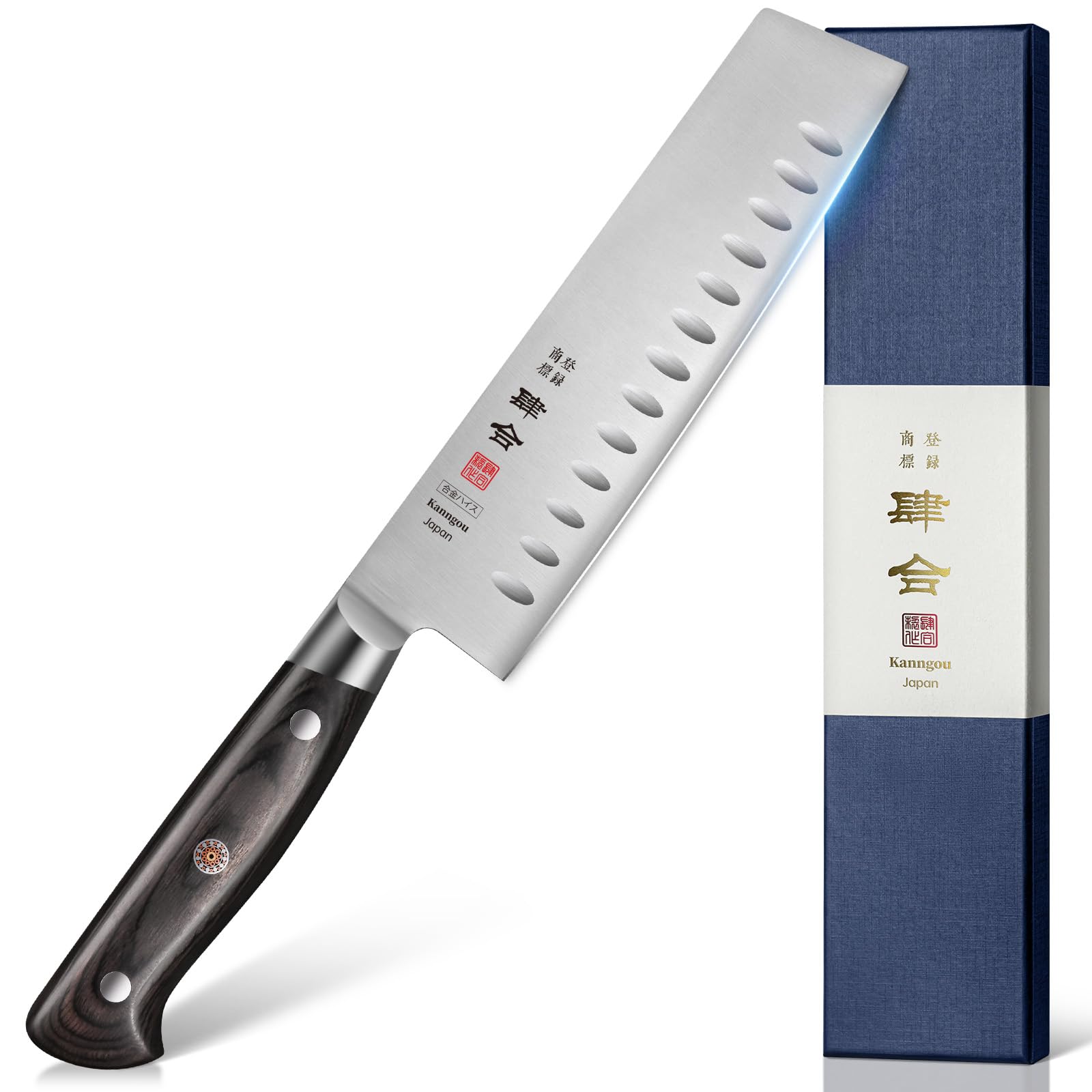 kanngou Nakiri 7 pulgadas, hoja AUS-8, corte preciso para verduras