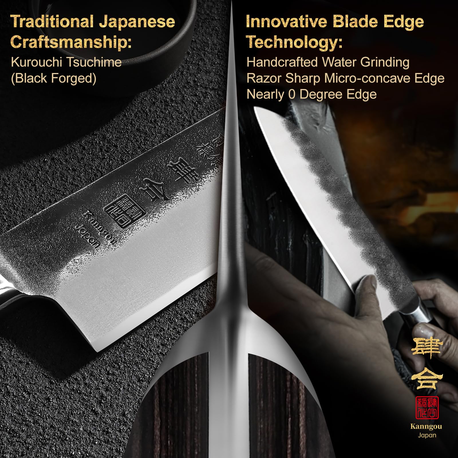 kanngou santoku tang completo garantiza equilibrio y control en cortes