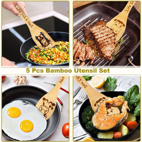 Cucharas ergonómicas Kannitty de vaca, agarre cómodo para cocinar