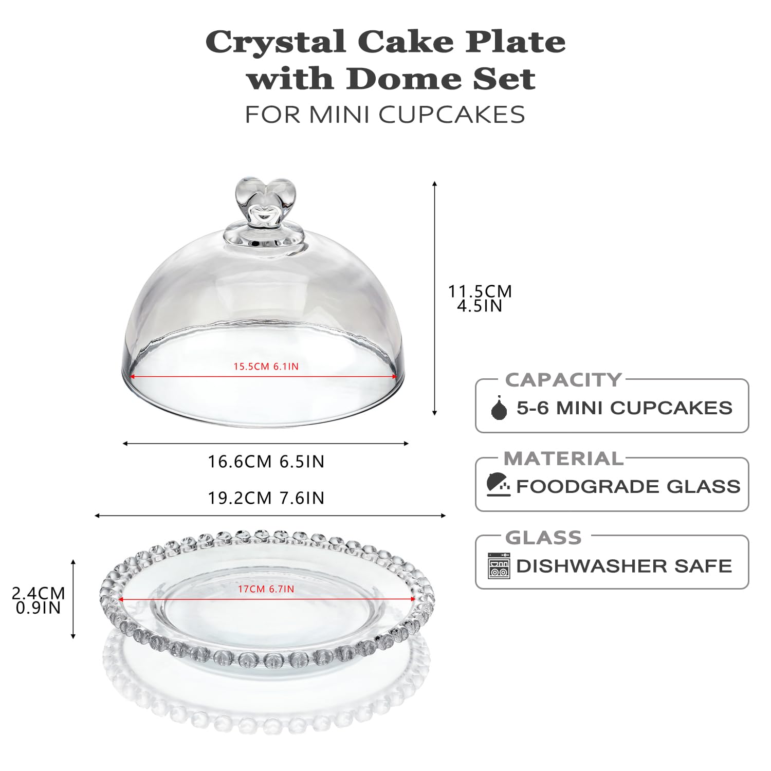 Kanpura domo cristal para pasteles muestra postres con claridad y elegancia.