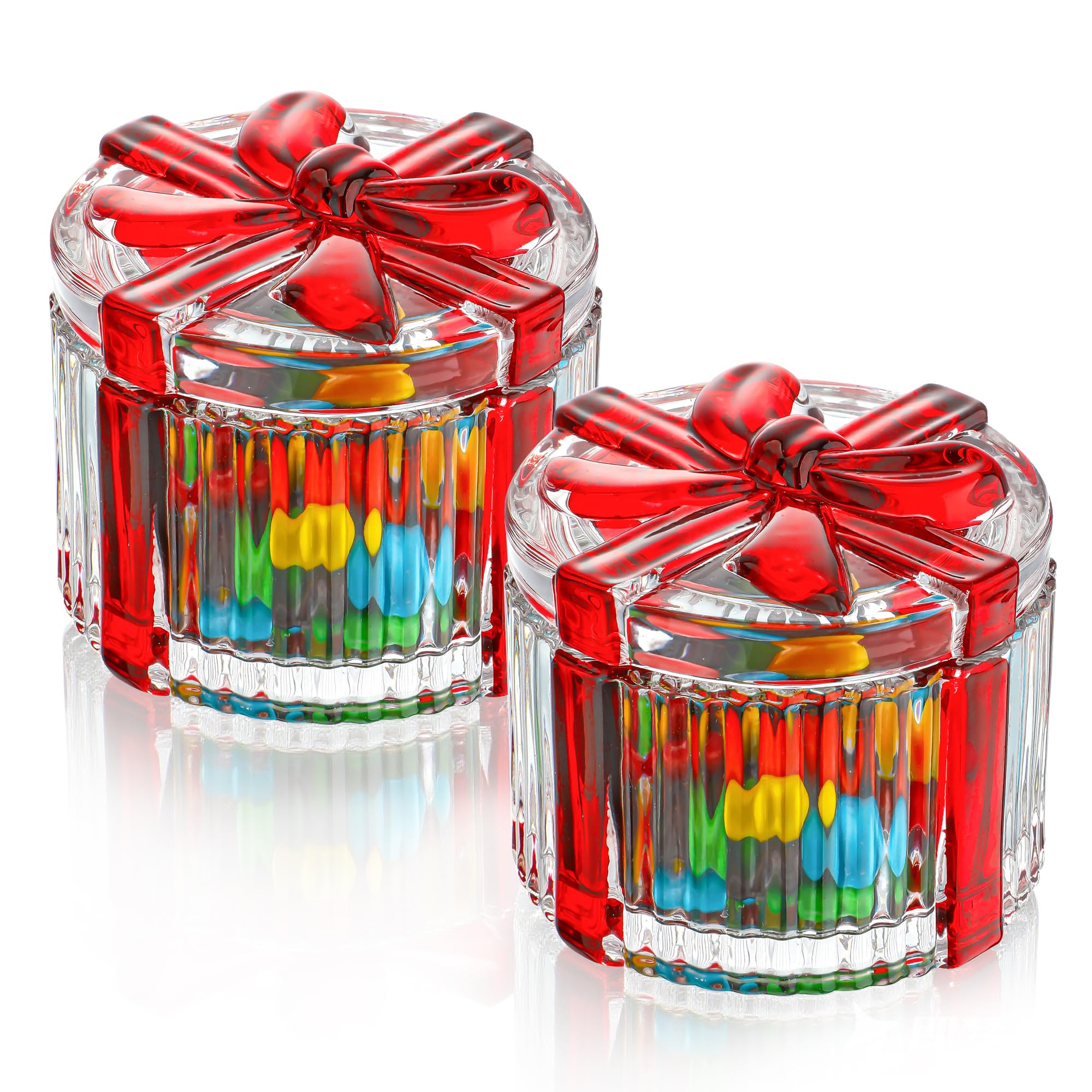 Jarra kanpura de dulces cristal con tapa, ideal para fiestas y mesas decorativas