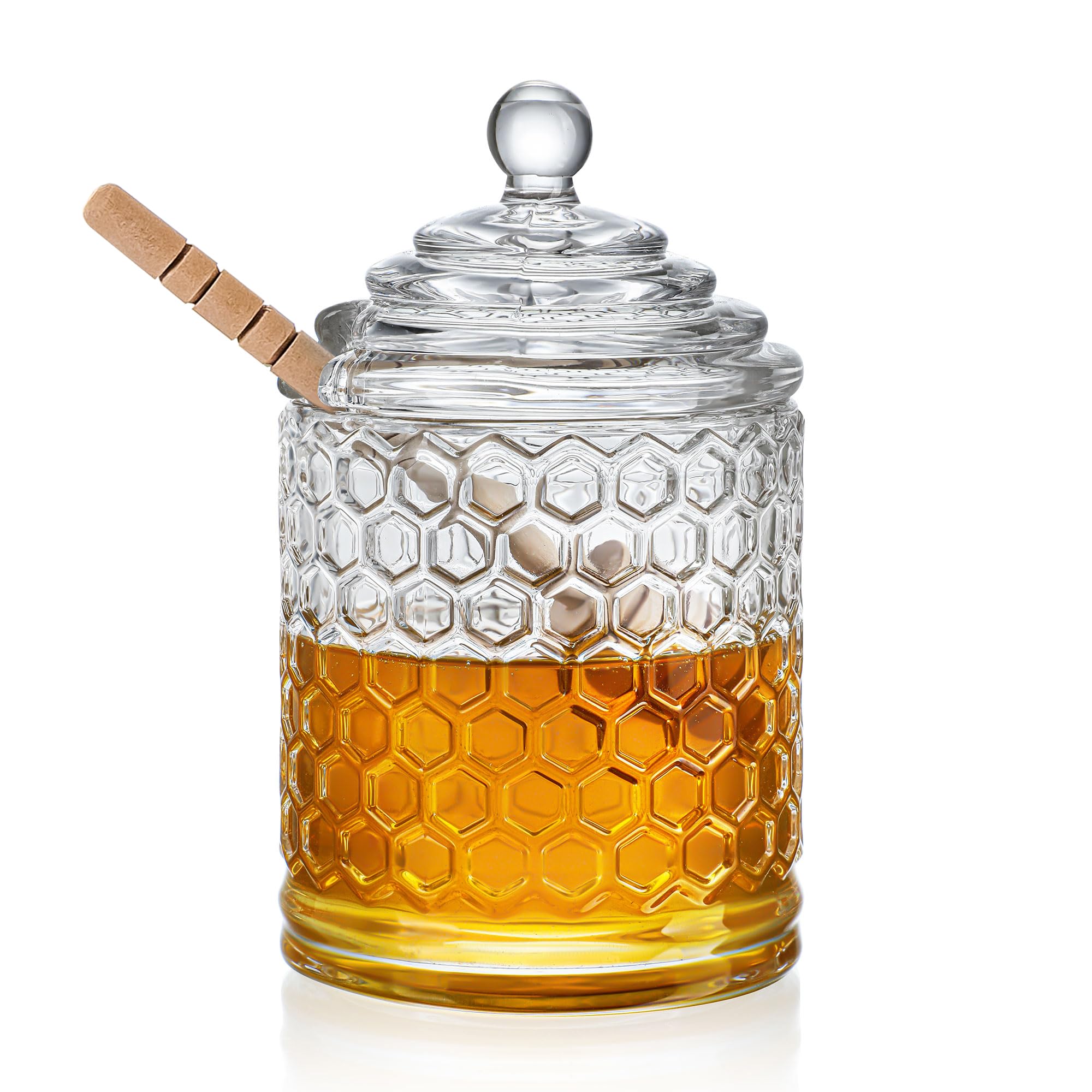 kanpura jarro miel cristal con cucharilla para servir con facilidad.