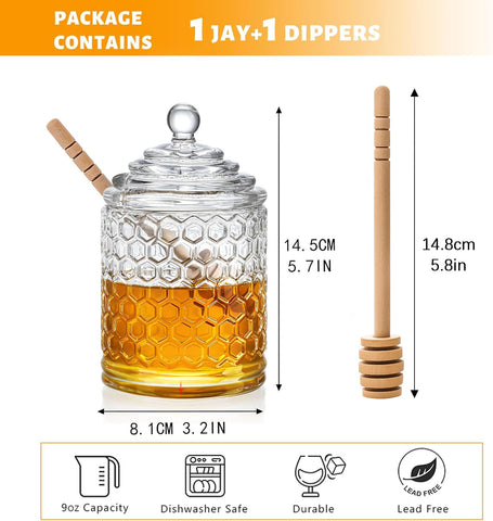 kanpura jarro miel cristal ideal para té y tostadas.