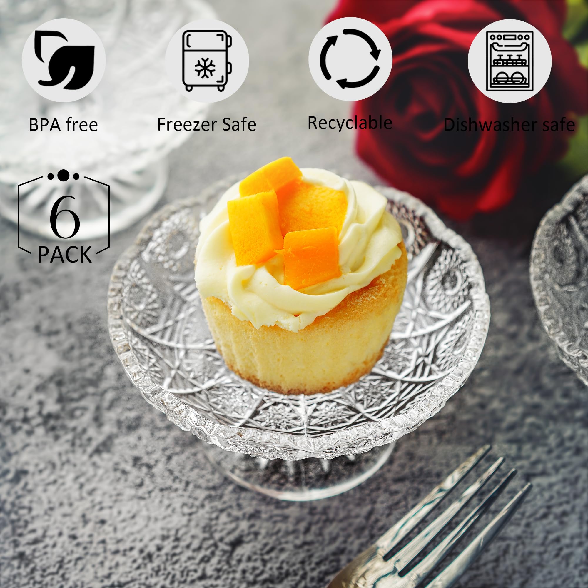 Kanpura platillos de cristal para presentar frutas con estilo.