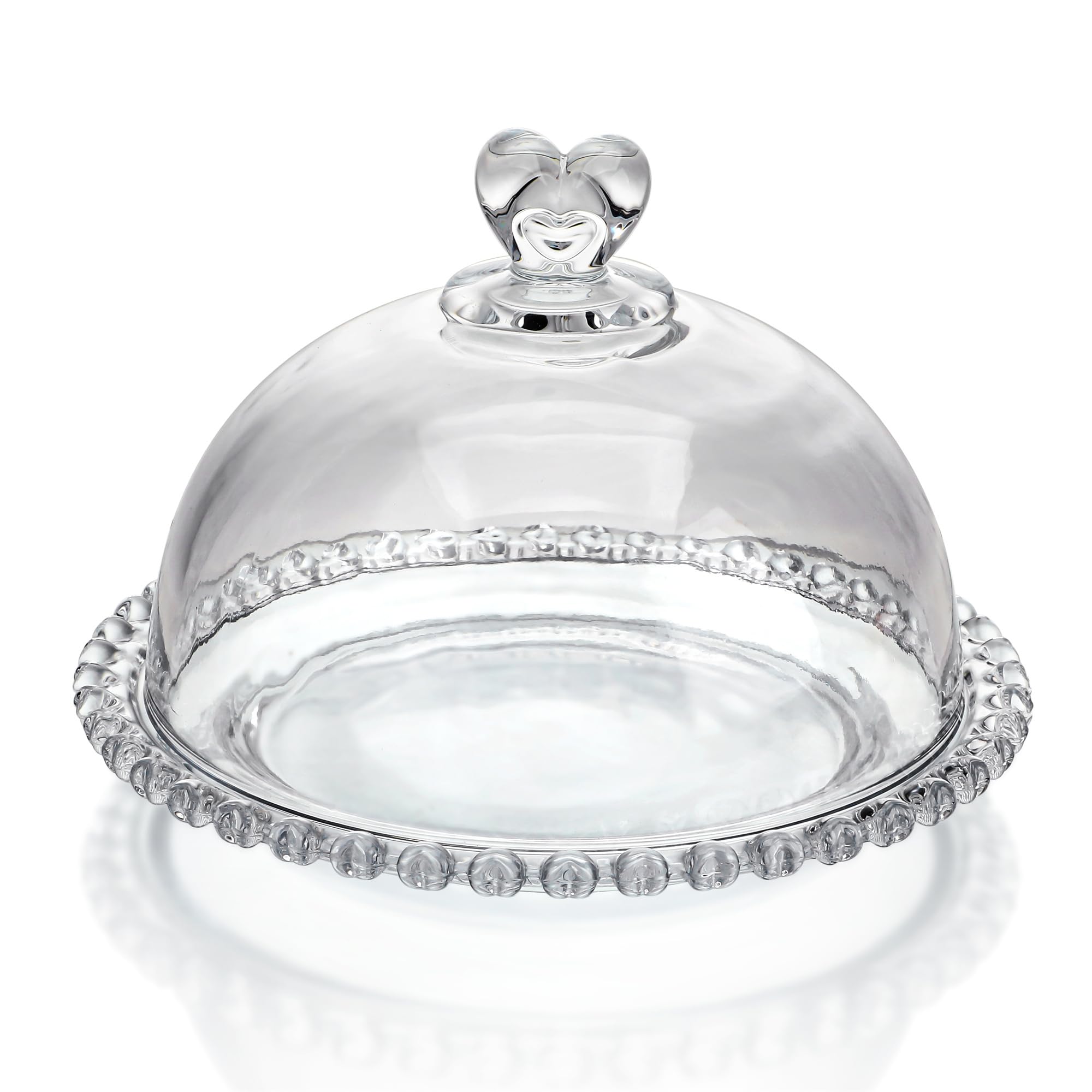Kanpura plato tarta cristal 7 pulgadas con cupula para exhibir pasteles con estilo.