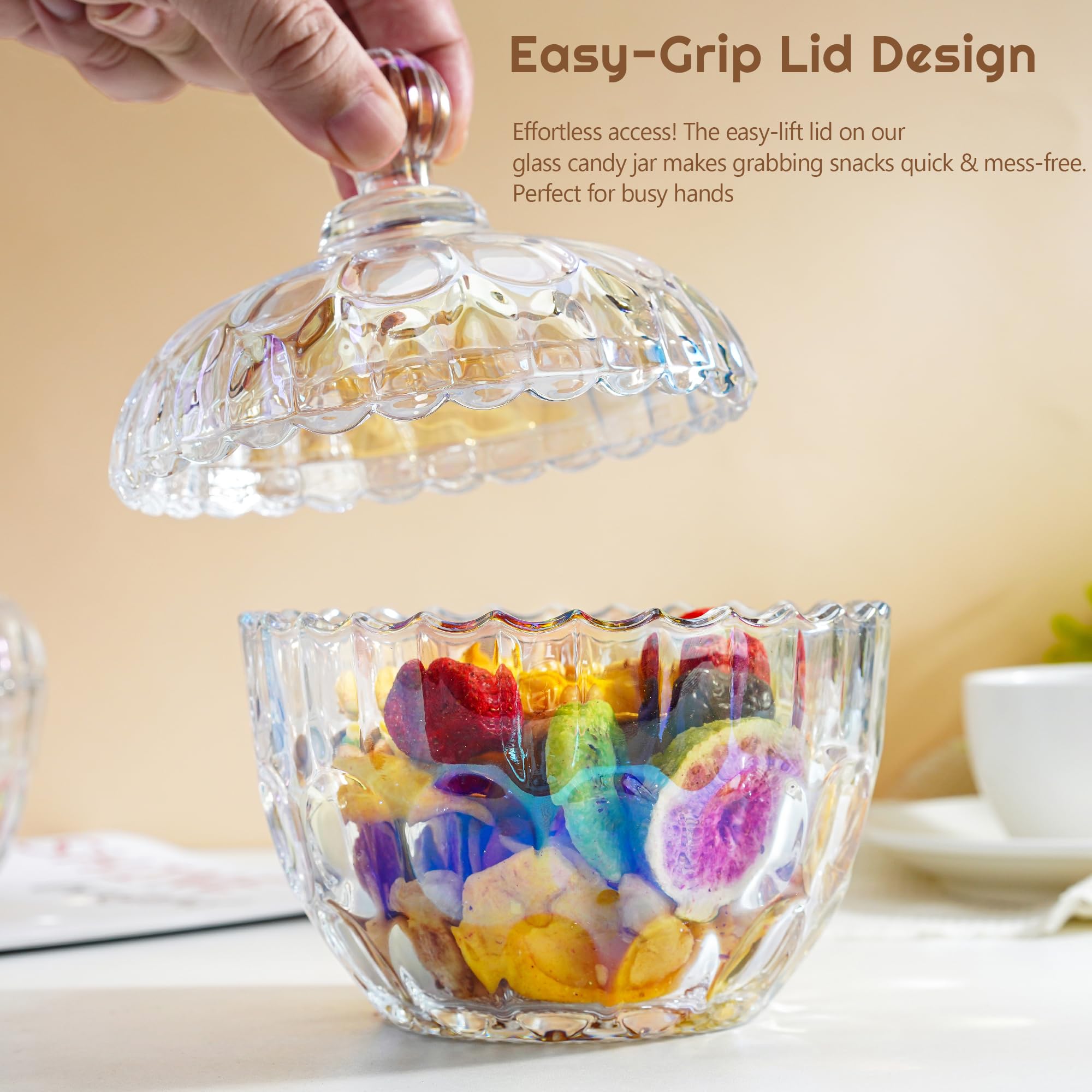 Kanpura recipiente dulces cristal decorativo para exhibir golosinas.