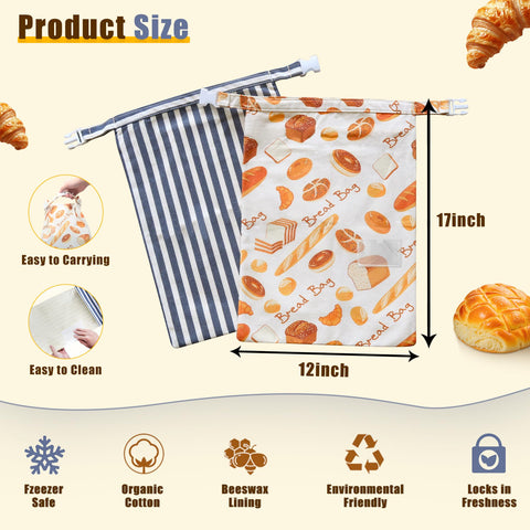 Bolsas XL de cera de abeja kanuoc para hogazas grandes y baguettes.