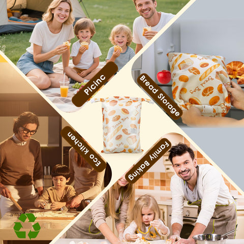 Pack de dos bolsas kanuoc, solución sostenible para pan y otros alimentos.
