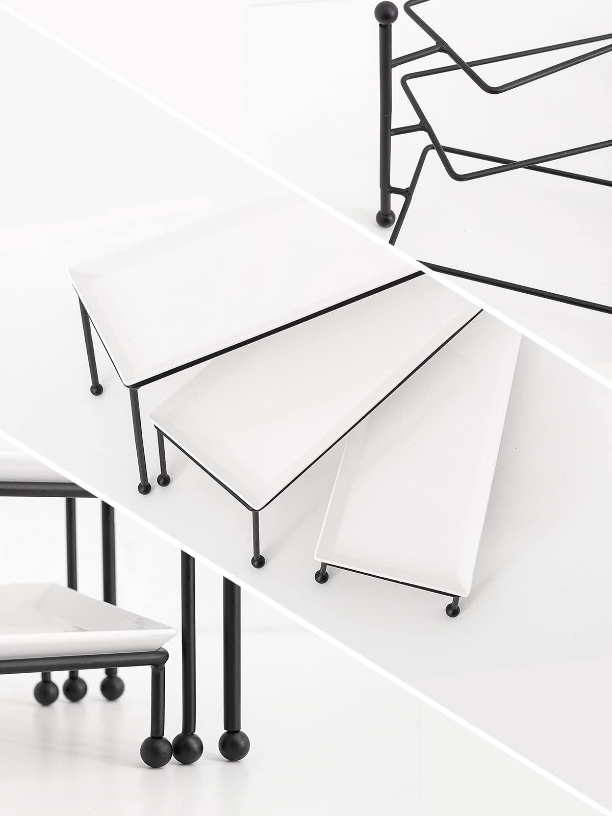 Kanwone soporte de metal negro estable para la bandeja.