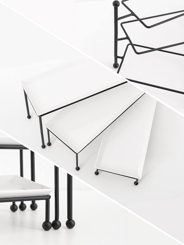 Kanwone soporte de metal negro estable para la bandeja.