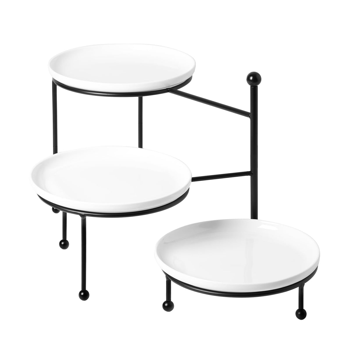 Kanwone torre de tres niveles con porcelana blanca, ideal para servir postres