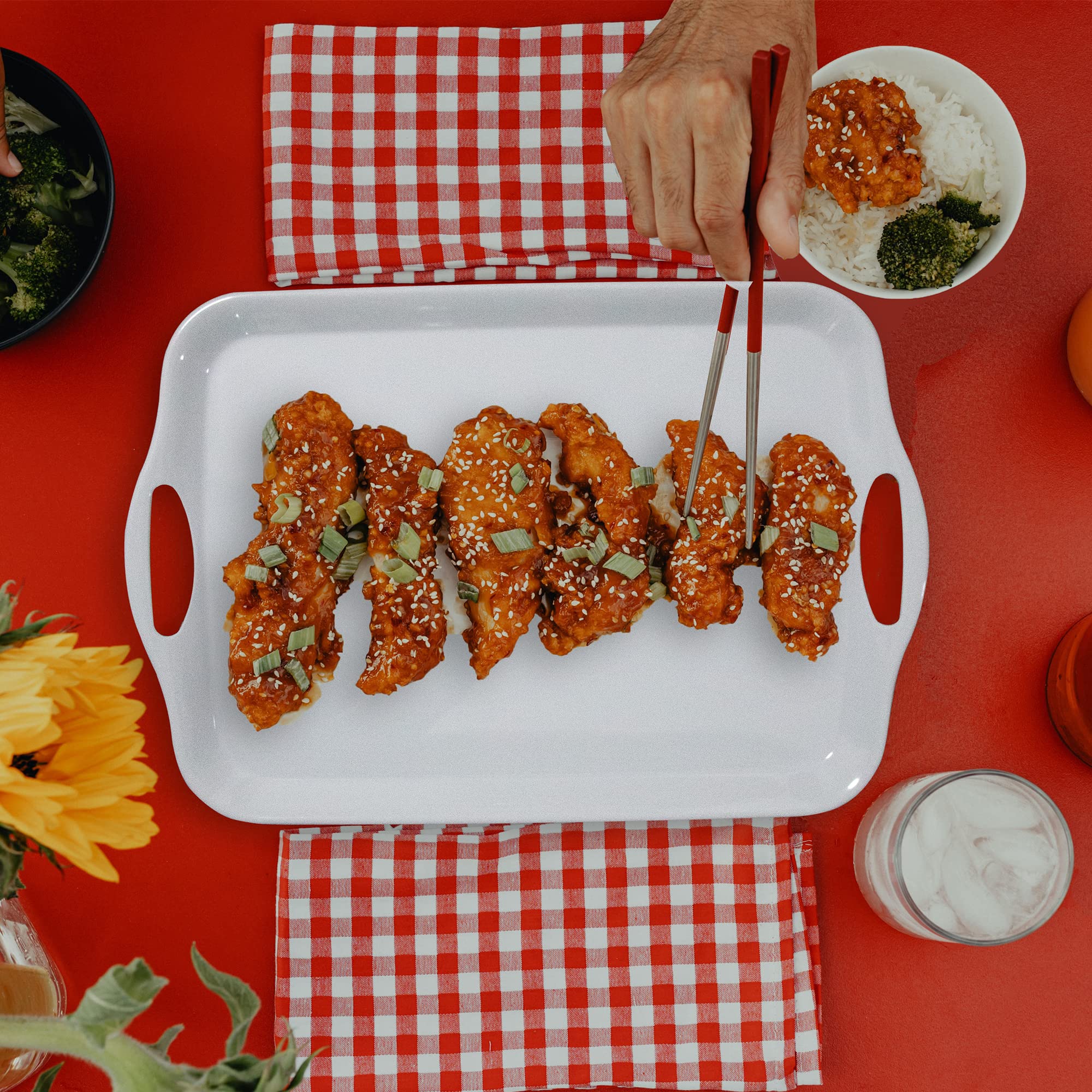 Bandeja KAQAHIDO estable para servir bebidas y platos en la mesa
