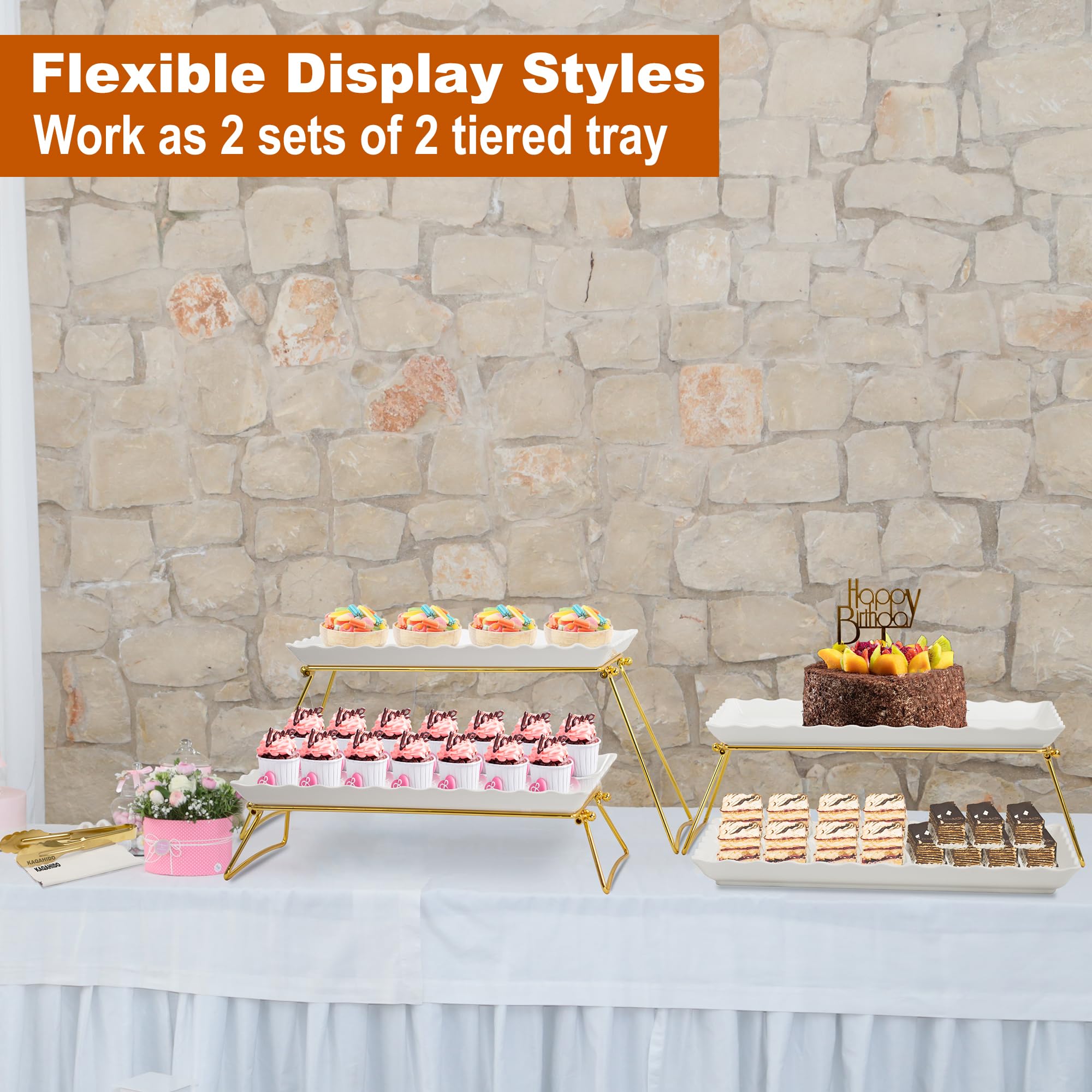 KAQAHIDO presentación de dulces y frutas, ideal para degustaciones.
