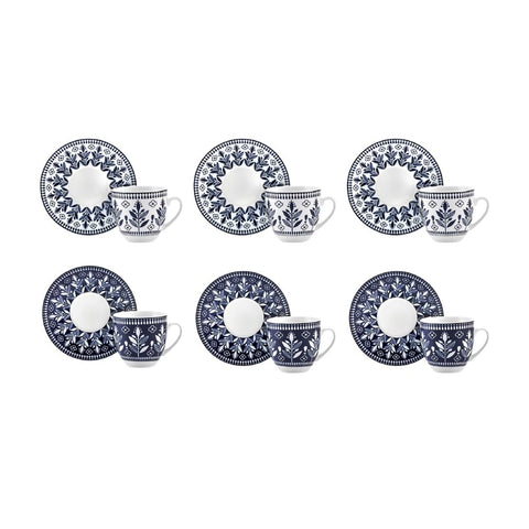 KARACA Peyker, juego de tazas con platillos para café turco.