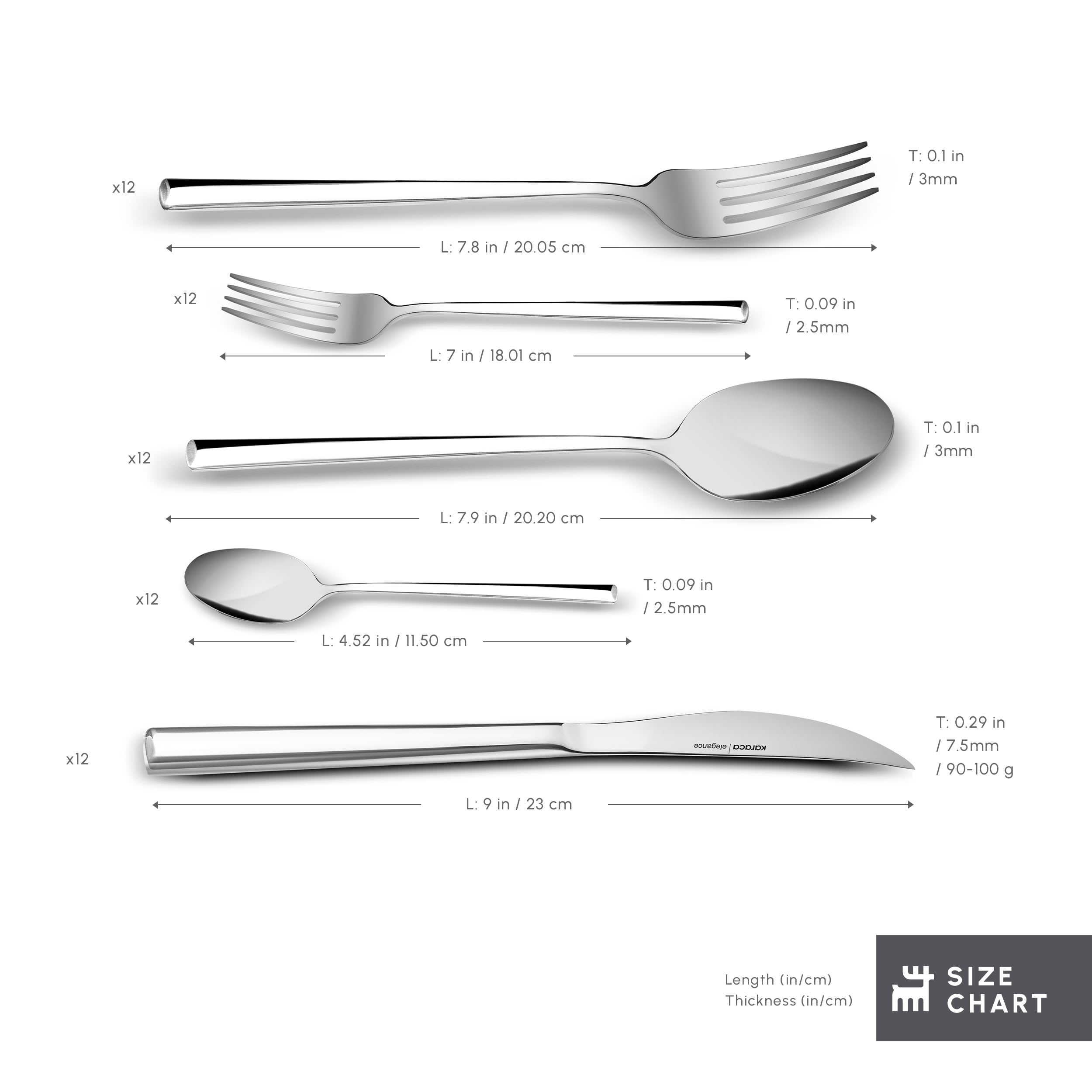 KARACA Tivoli cucharas 20,5 cm servicio cómodo para platos