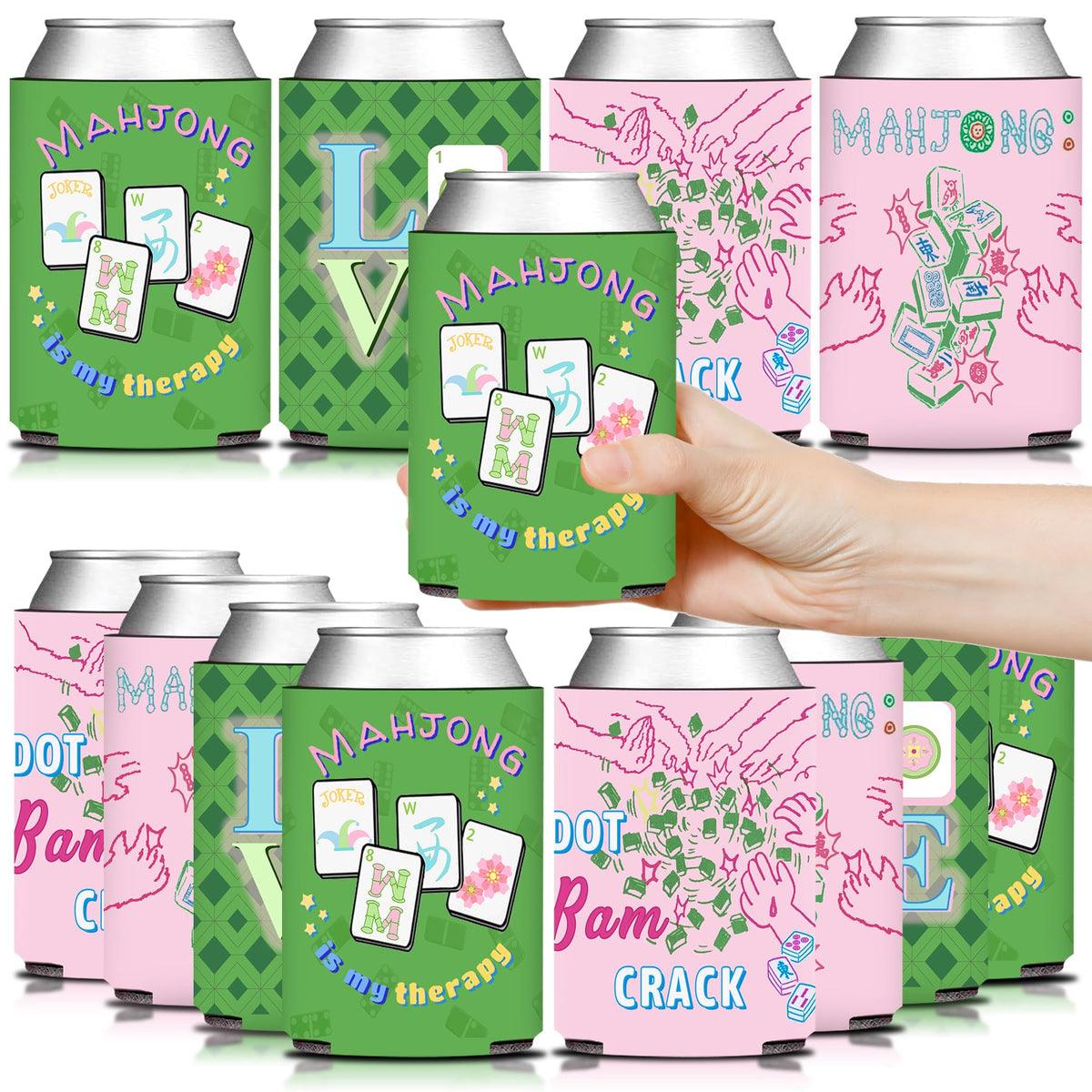 KARAQY fundas para lata Mahjong, juego de 12 piezas, ideal como regalo festivo.