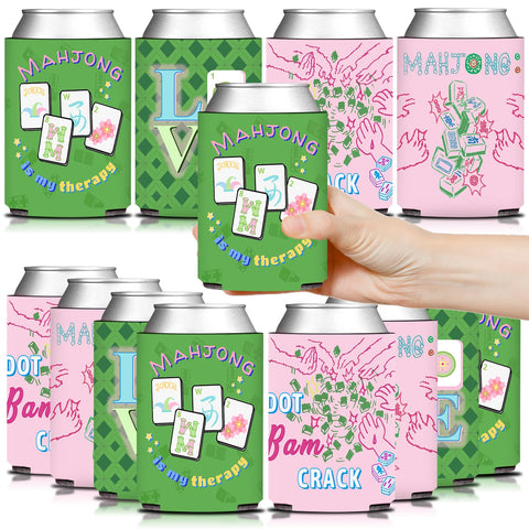 KARAQY fundas para lata Mahjong, juego de 12 piezas, ideal como regalo festivo.